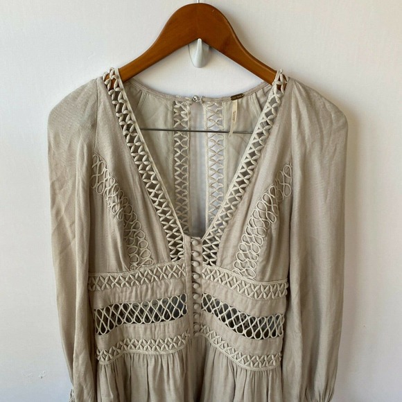 Free People Dress Women's 2 Think I Love You Crochet Macrame Sand Boho - Picture 4 of 11
